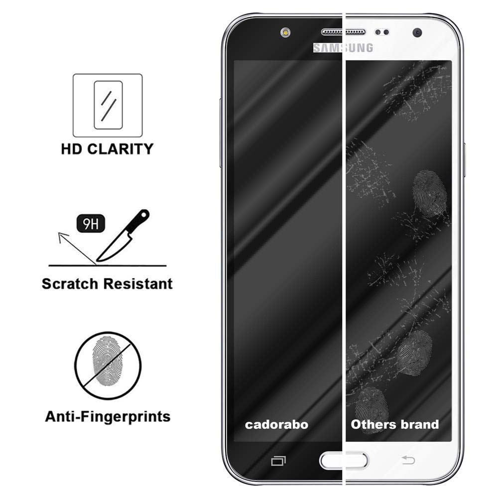Schermo del telefono con un confronto della protezione dello schermo. Testo: Chiarezza HD, antigraffio, anti-impronte.