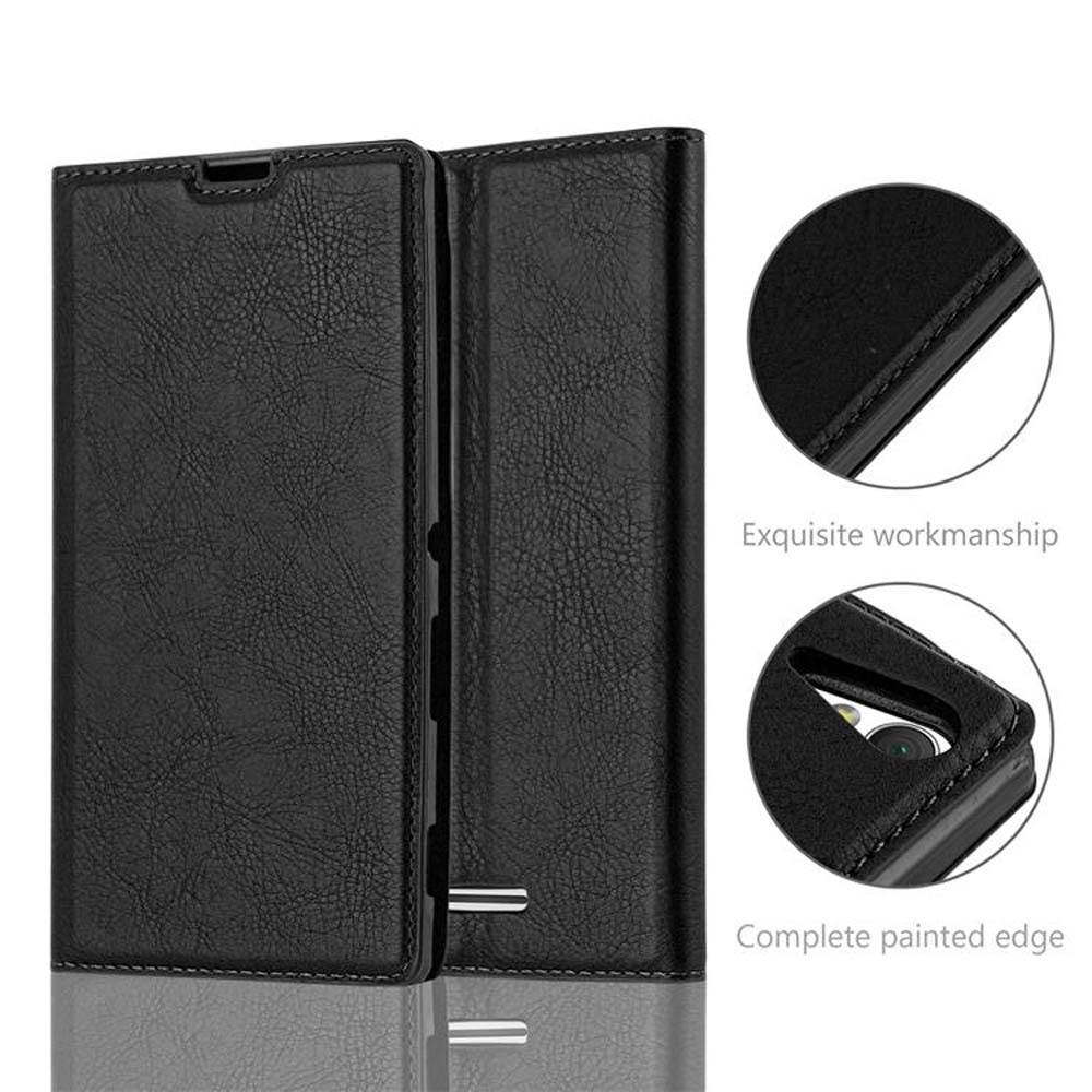 Schwarze Handyhülle mit strukturierter Oberfläche. Text: Exquisite Verarbeitung, komplett lackierte Kante.