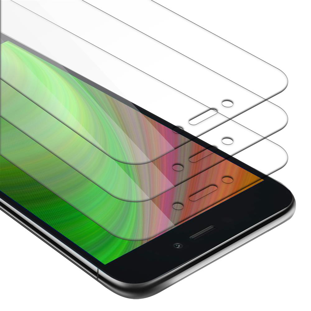 Protezioni schermo trasparenti sopra uno schermo del telefono, su sfondo bianco.