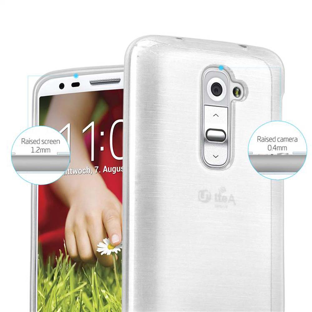 Teléfono con funda. Primer plano de teléfono con funda, mostrando detalles y pantalla/cámara elevada.