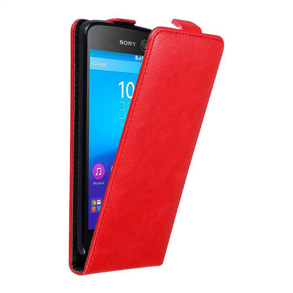 Funda roja para teléfono con teléfono mostrando la pantalla de inicio.