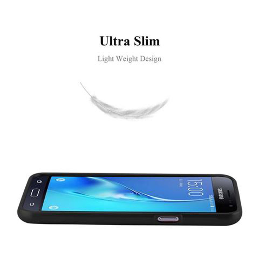 Una funda negra para teléfono sobre fondo blanco. Texto: "Ultra Slim Light Weight Design".