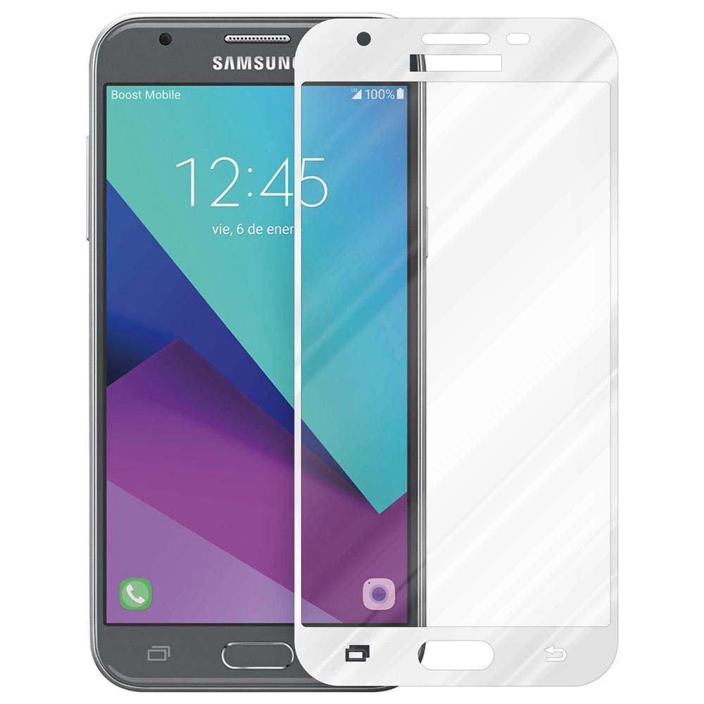 Un telefono Samsung con una protezione per lo schermo applicata, che mostra l'ora e la batteria.