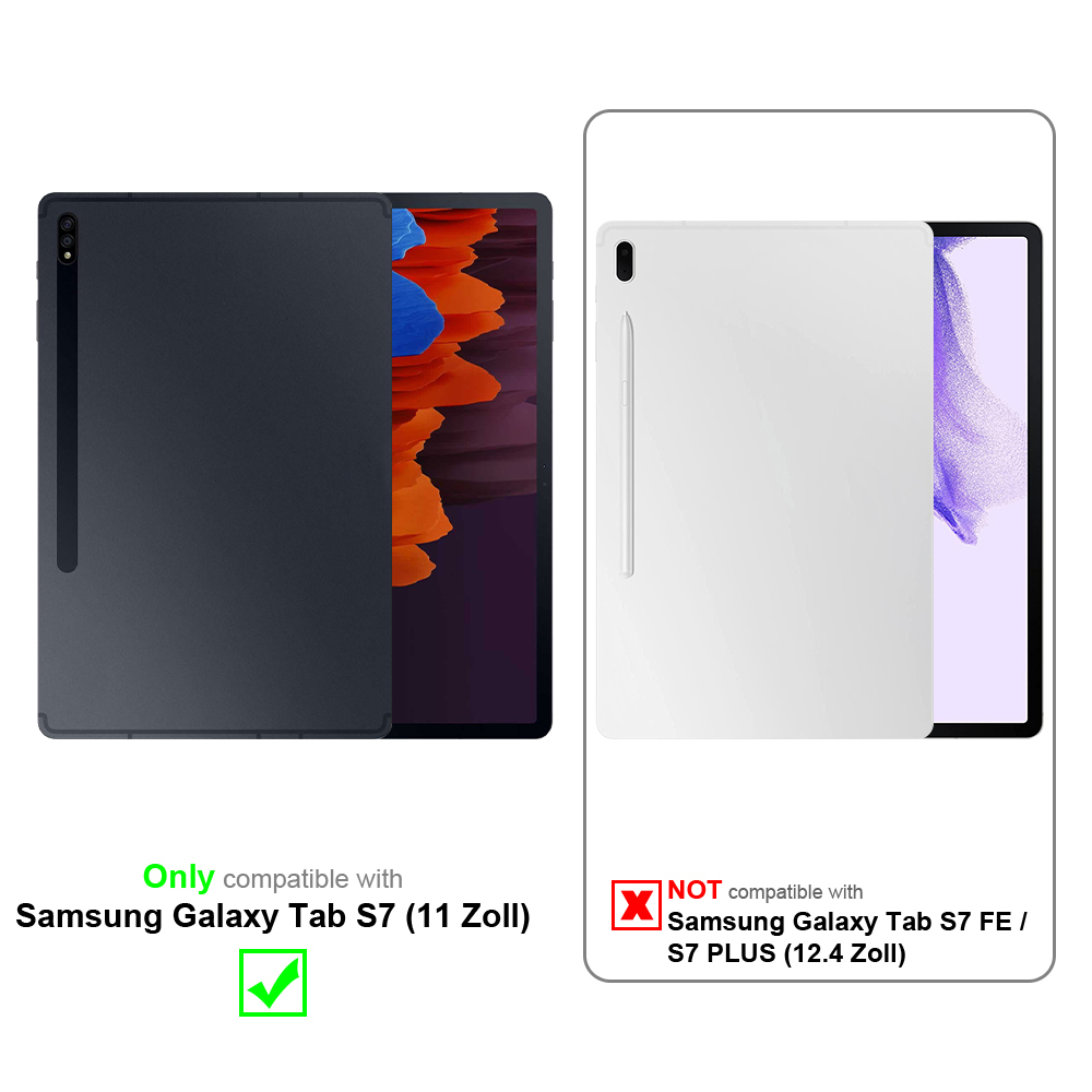 Custodia per tablet bianca, compatibile con Samsung Galaxy Tab S7 e non compatibile con S7 FE o S7 Plus.