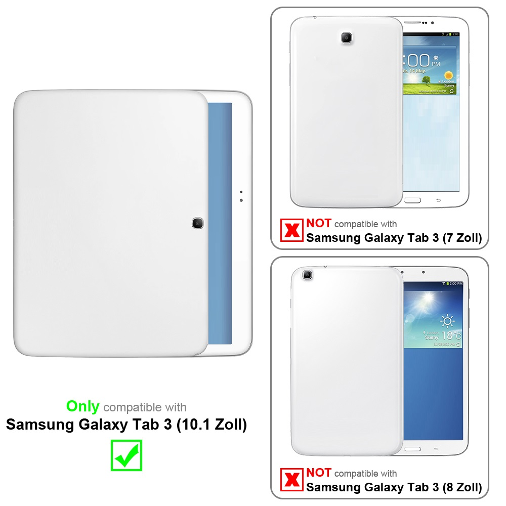 Custodia per tablet bianca con tablet inserito. Non compatibile con Samsung Galaxy Tab 3 (7 Zoll) e (8 Zoll).