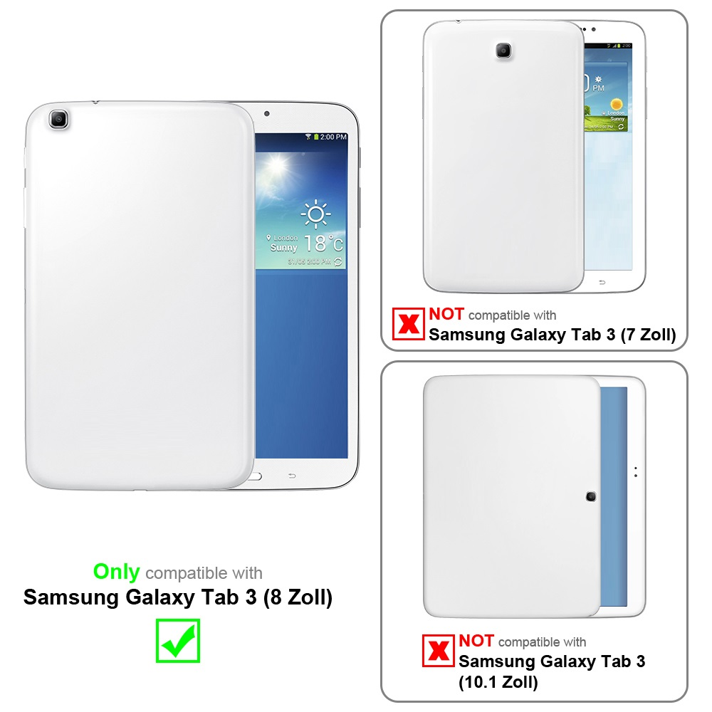Custodie per tablet bianche, compatibili con Samsung Galaxy Tab 3 (8 Zoll), non con (7 Zoll o 10.1 Zoll).