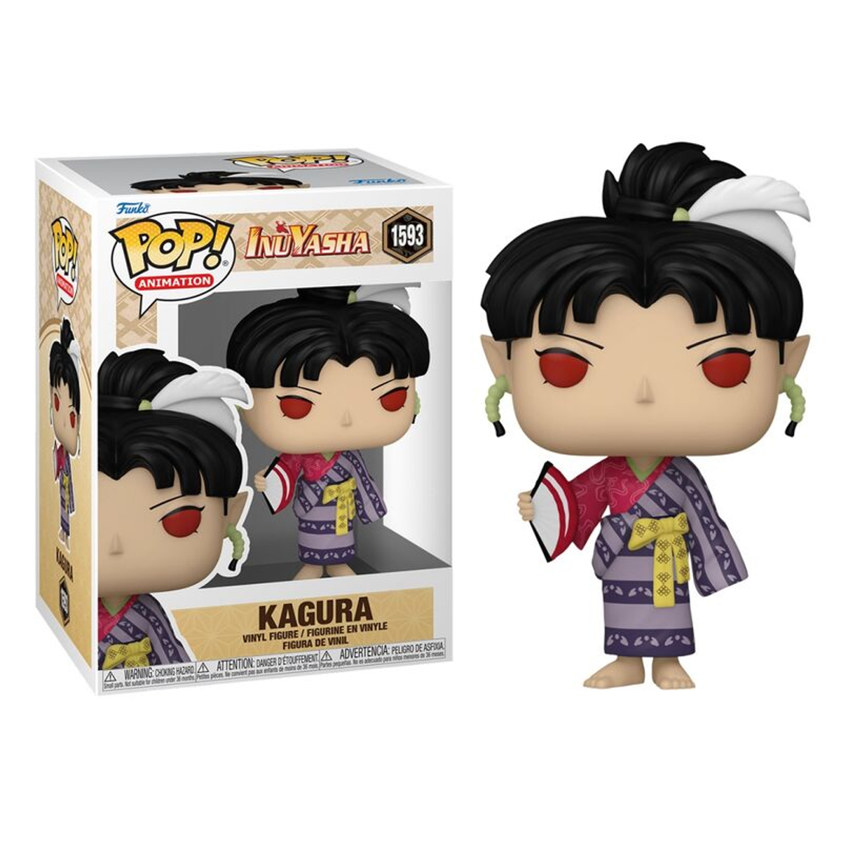 Figura Kagura Funko Pop con caja. La figura lleva un kimono.