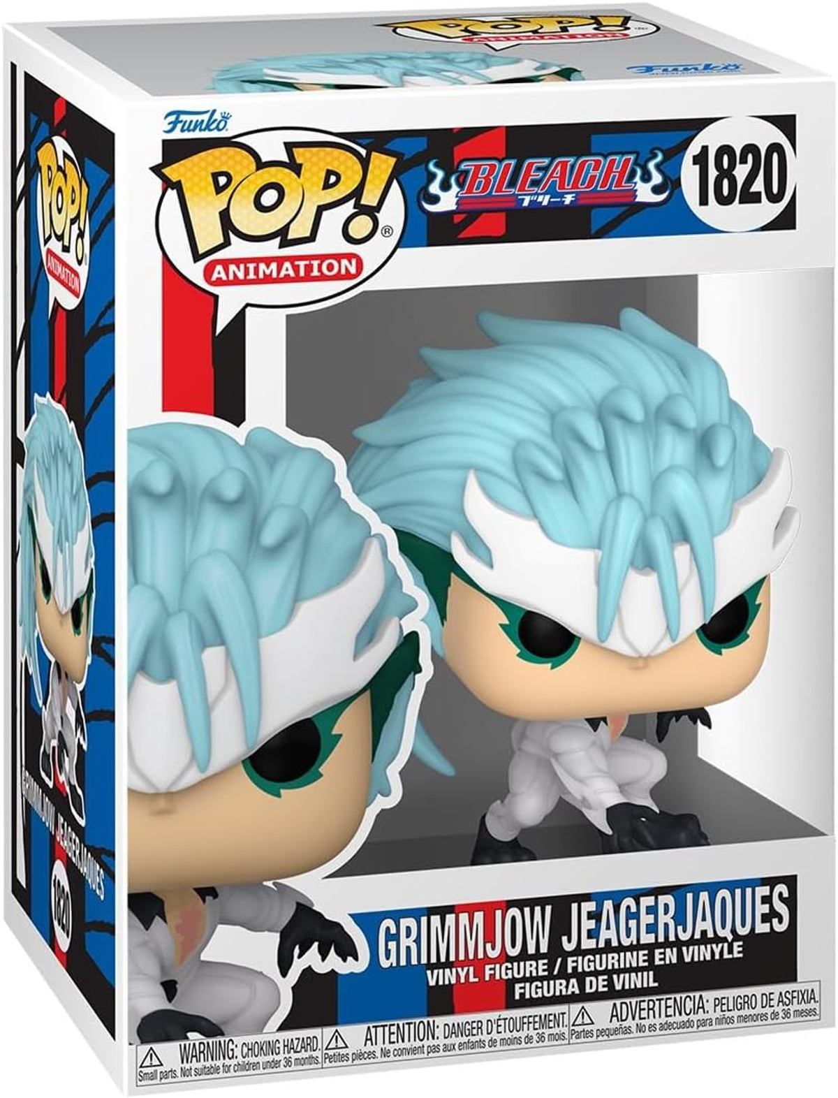 Caja de la figura Funko Pop de Grimmjow Jaegerjaques del anime Bleach.