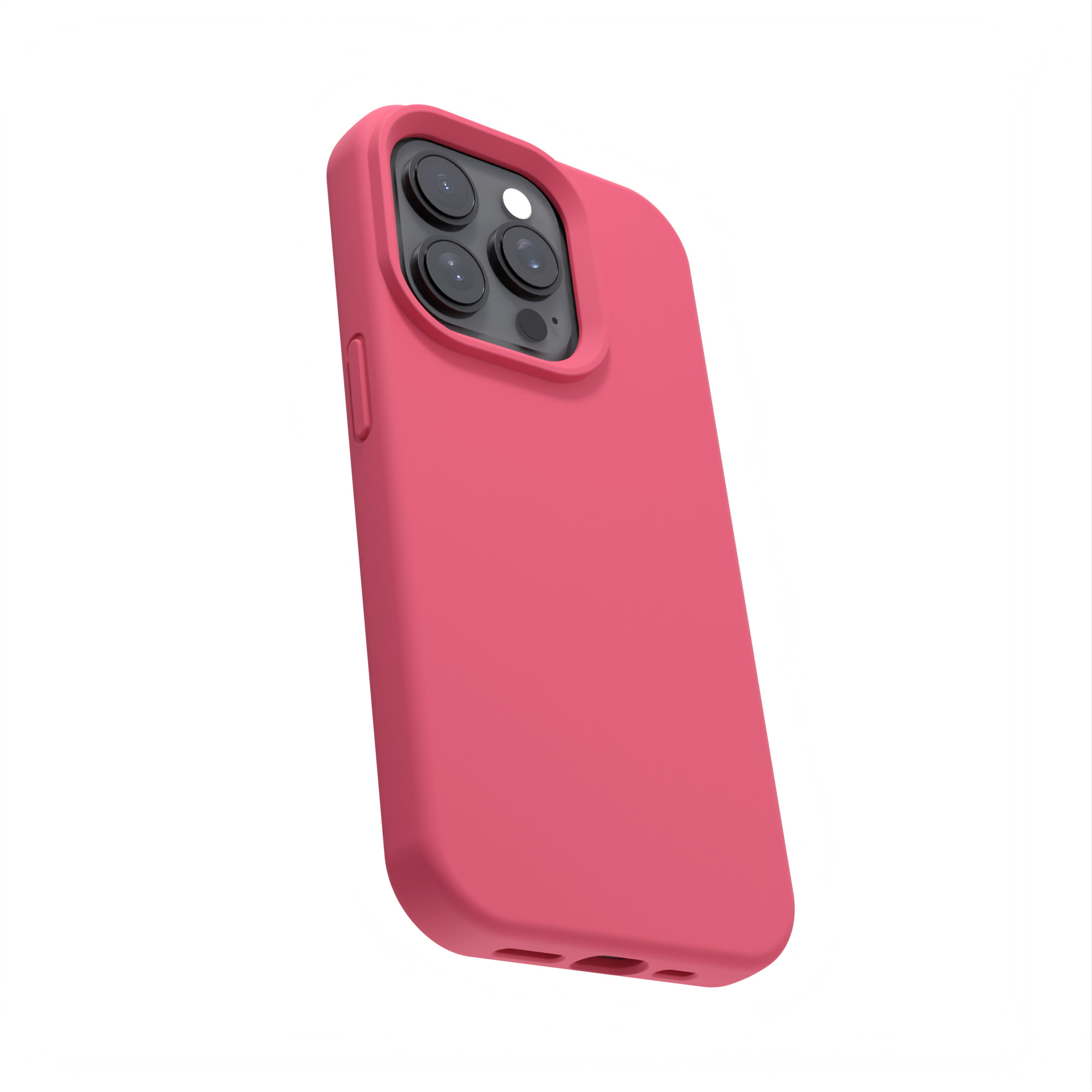 Różowe etui na telefon. Etui jest na białym tle. Zakrywa tył i boki telefonu.