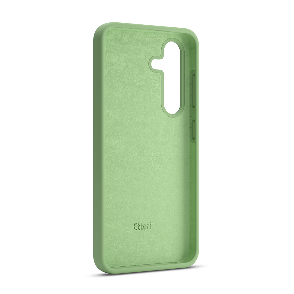 Zielone etui na telefon z numerem 1. Słowo 'Etteri' znajduje się na dole.