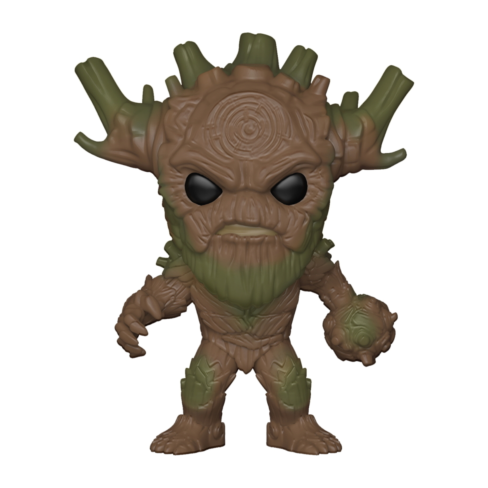 Funko Pop-Figur von Groot aus Guardians of the Galaxy, braun, mit grünen Akzenten.