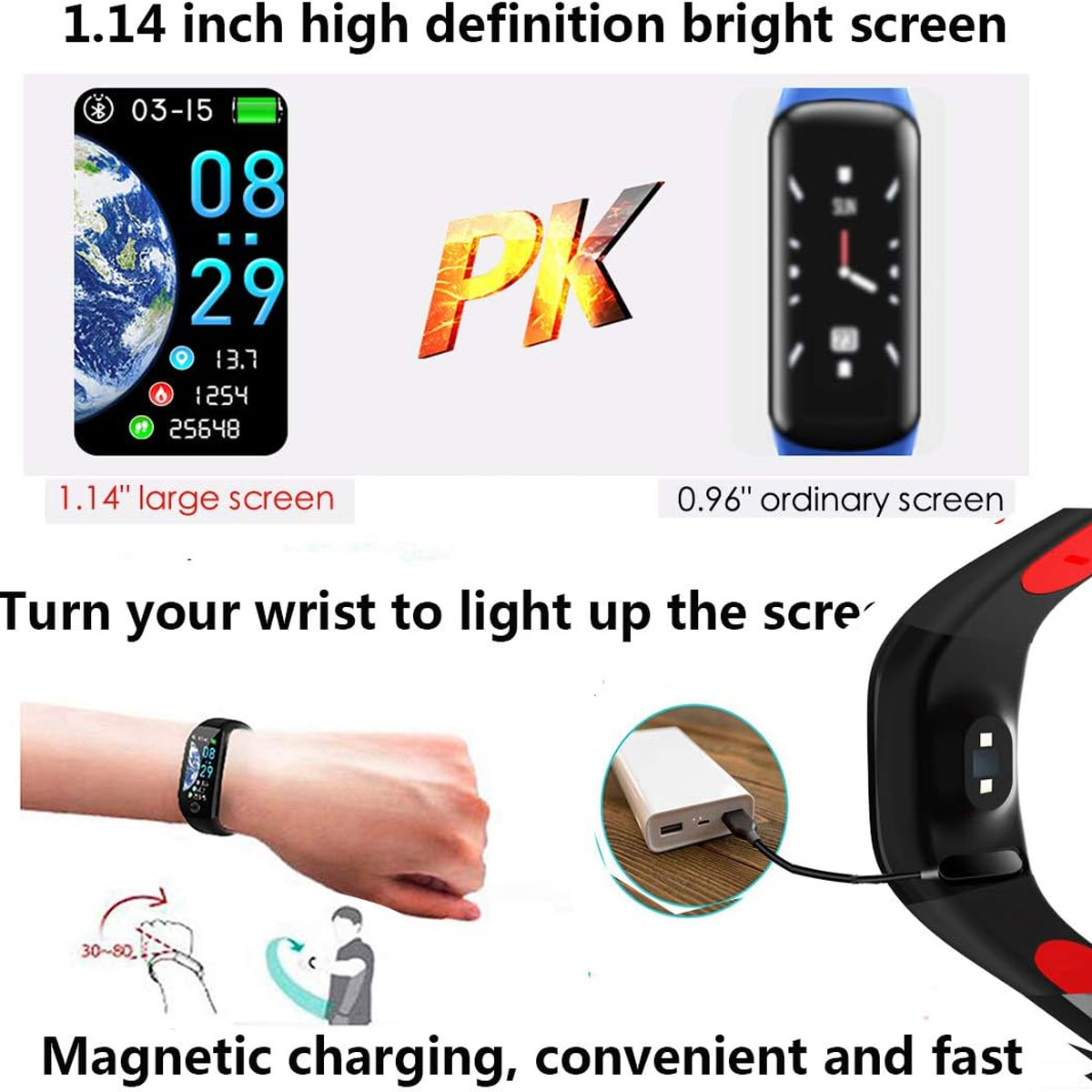 XUIGORT Fitness Tracker Elektronische Uhr Bildschirm Smartwatch