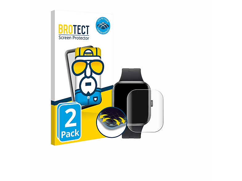 BROTECT 2x Flex Fullscreen 3D Curved Schutzfolie (für Xiaomi Redmi Watch 5)