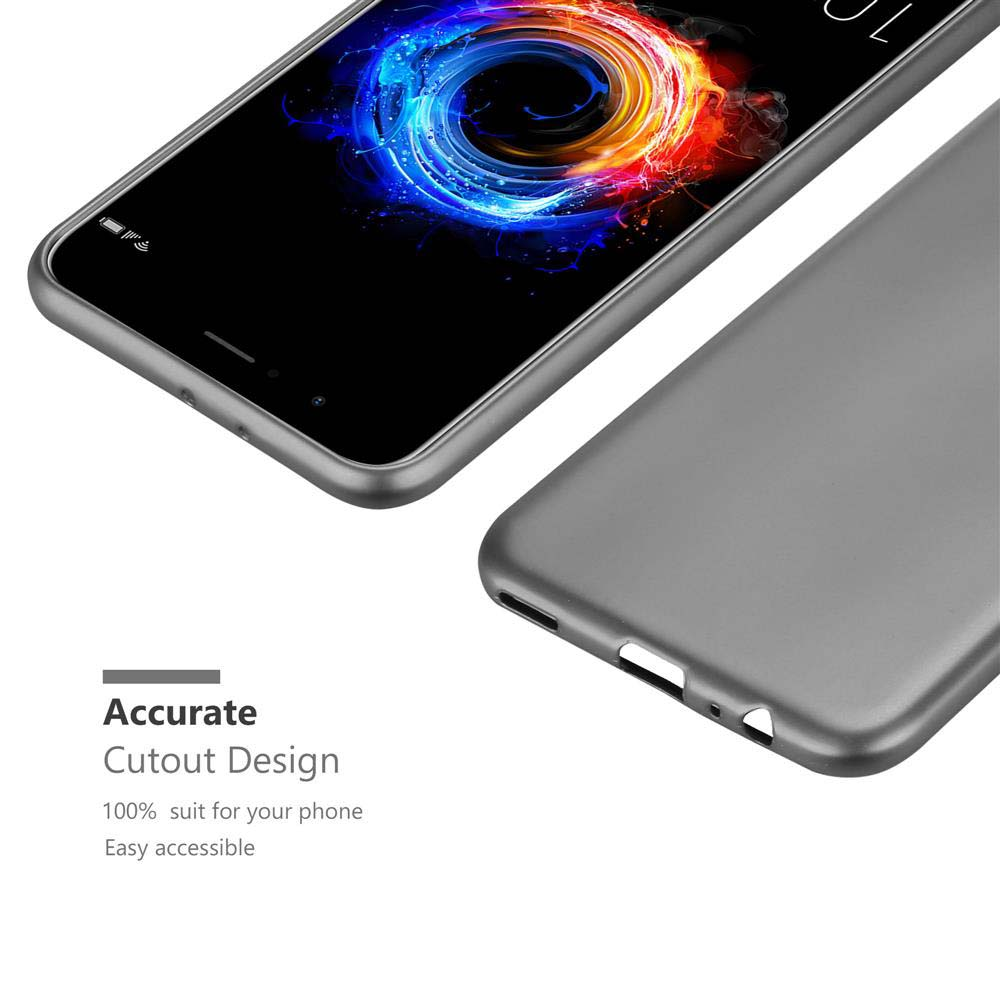 Ein Telefon und eine Hülle, mit farbenfroher Bildschirmanzeige und Text Cutout Design.