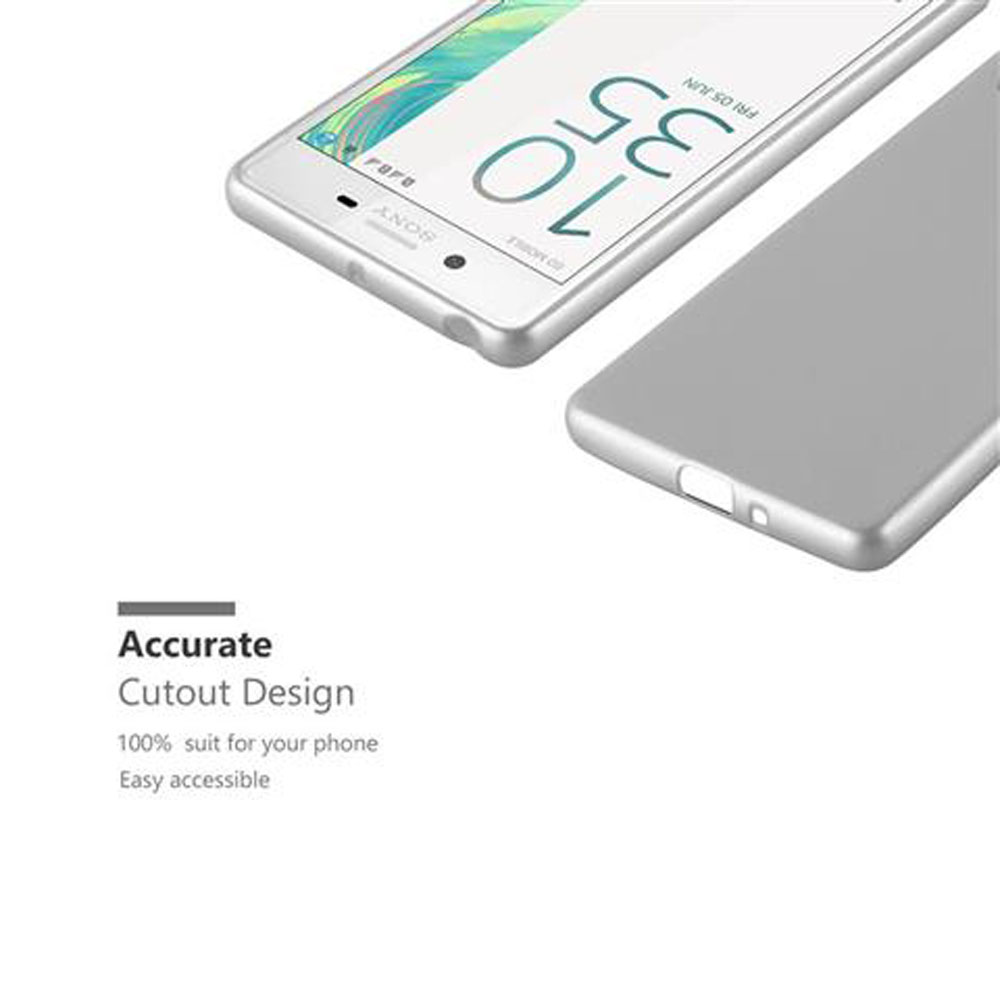 Due telefoni argentati, uno angolato, che mostra lo schermo con l'ora. Testo: Design preciso.