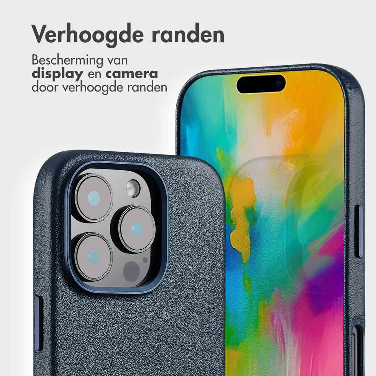ACCEZZ Leather Bookcase 2-in-1 met MagSafe - Geschikt voor Apple iPhone 16 Pro - Telefoonhoesje voor Apple iPhone 16 Pro Donkerblauw