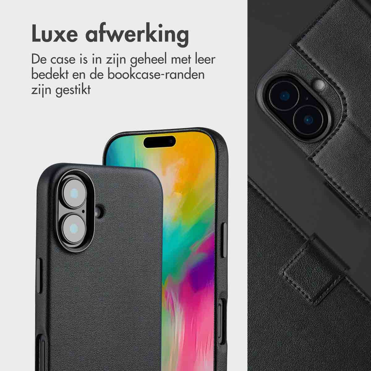 ACCEZZ Coque folio compatible avec iPhone 16 Étui de Téléphone voor Apple iPhone 16 Noir