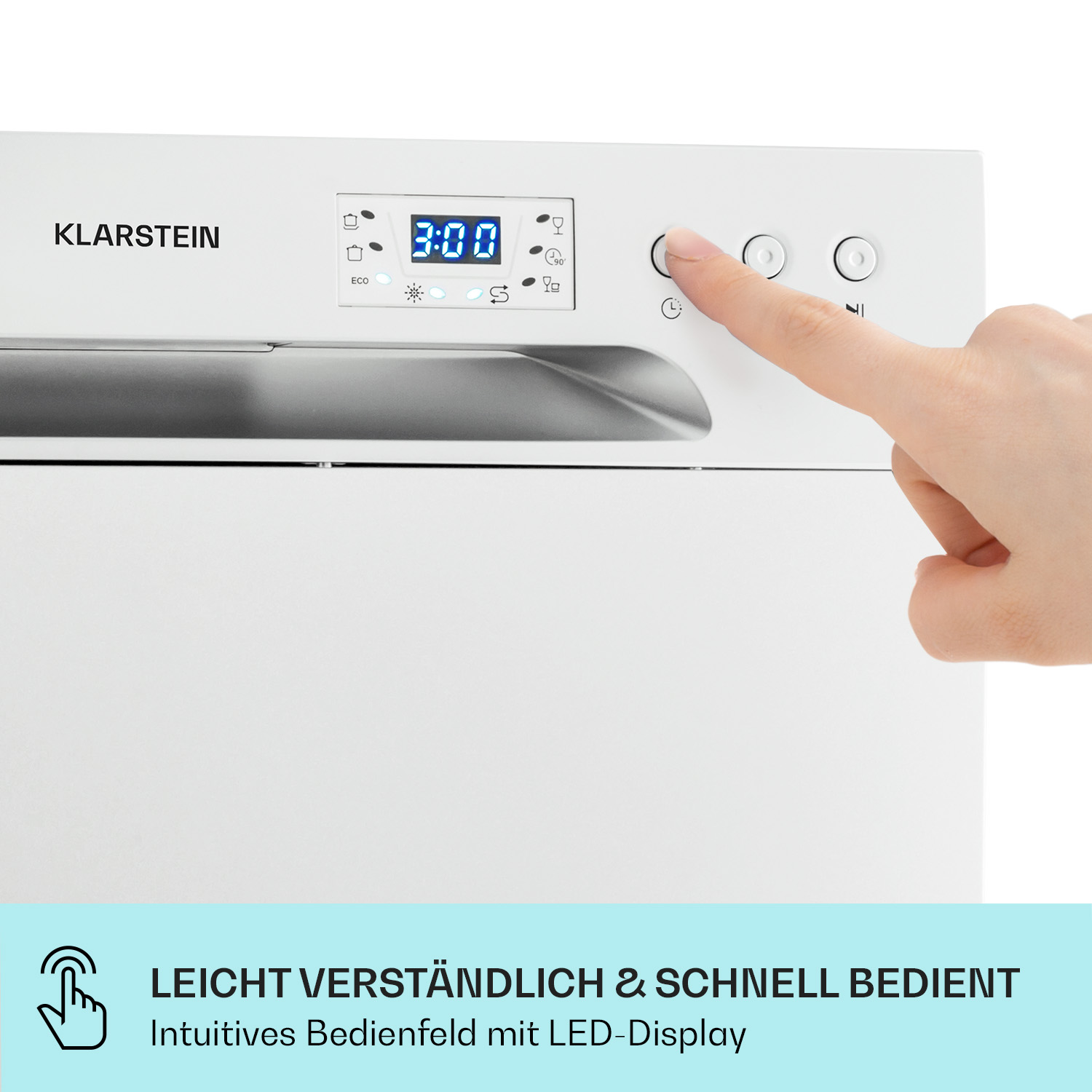 lavastoviglie KLARSTEIN Havasia UV 6, Programmi 6, Dimensioni: L 55 cm, A 43,50 cm, P 49,50 cm, Rumorosità, Argento metallizzato, Classe E