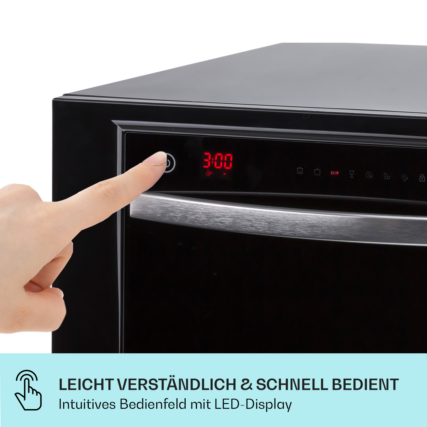 lavastoviglie KLARSTEIN Havasia UV 6 Luminance, Programmi 7, Dimensioni: L 55 cm, A 43,50 cm, P 54 cm, Rumorosità, Nero, Classe E