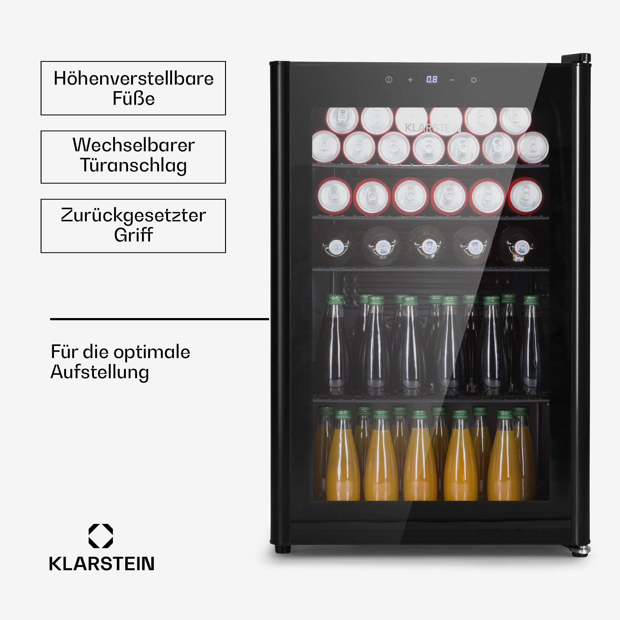 Ein Laptop, der mit einem grauen Hub mit Anschlüssen und einem Monitor verbunden ist. REAGLE Logo.