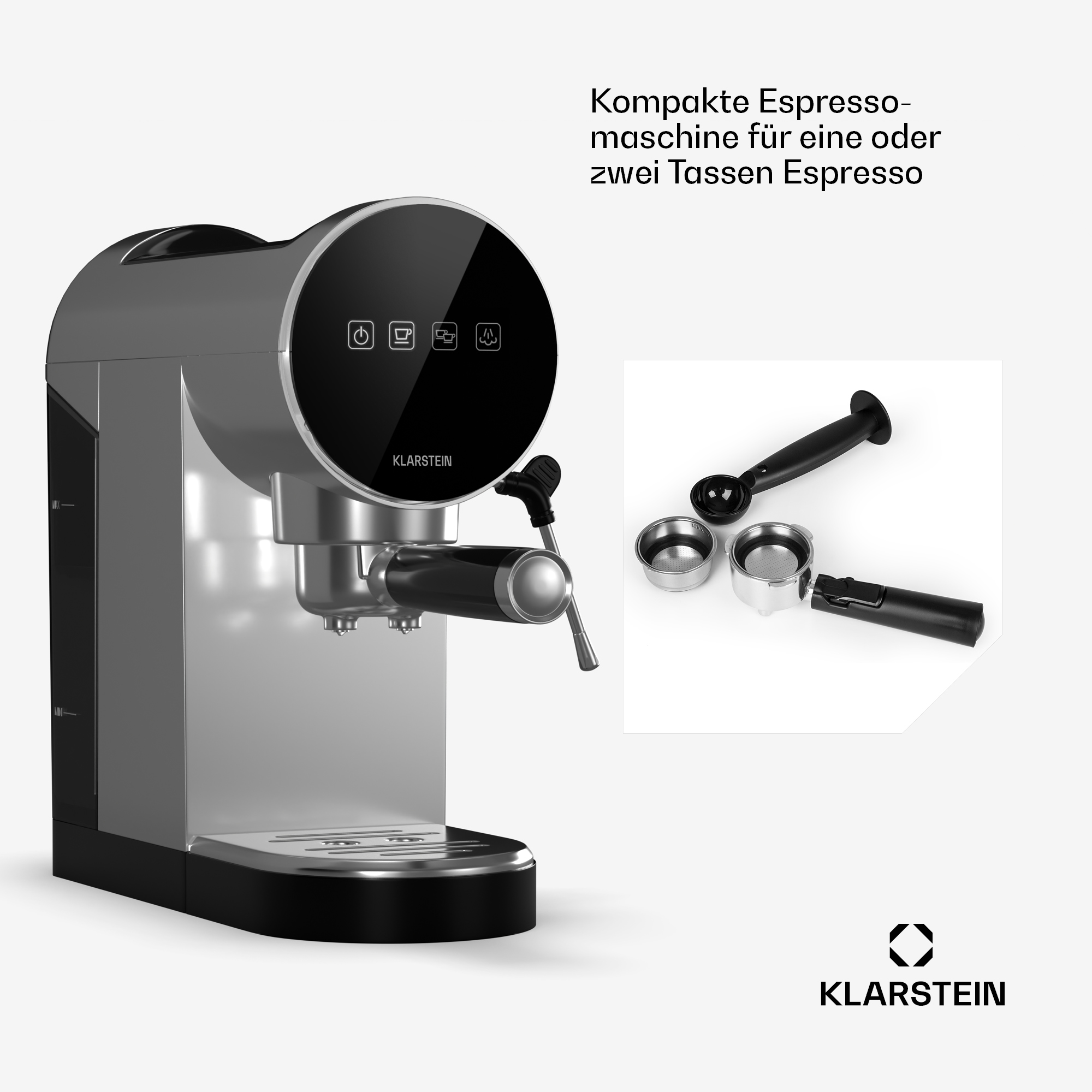 MACCHINA CAFFÈ MANUALE KLARSTEIN Furore, 1360 W, Argento