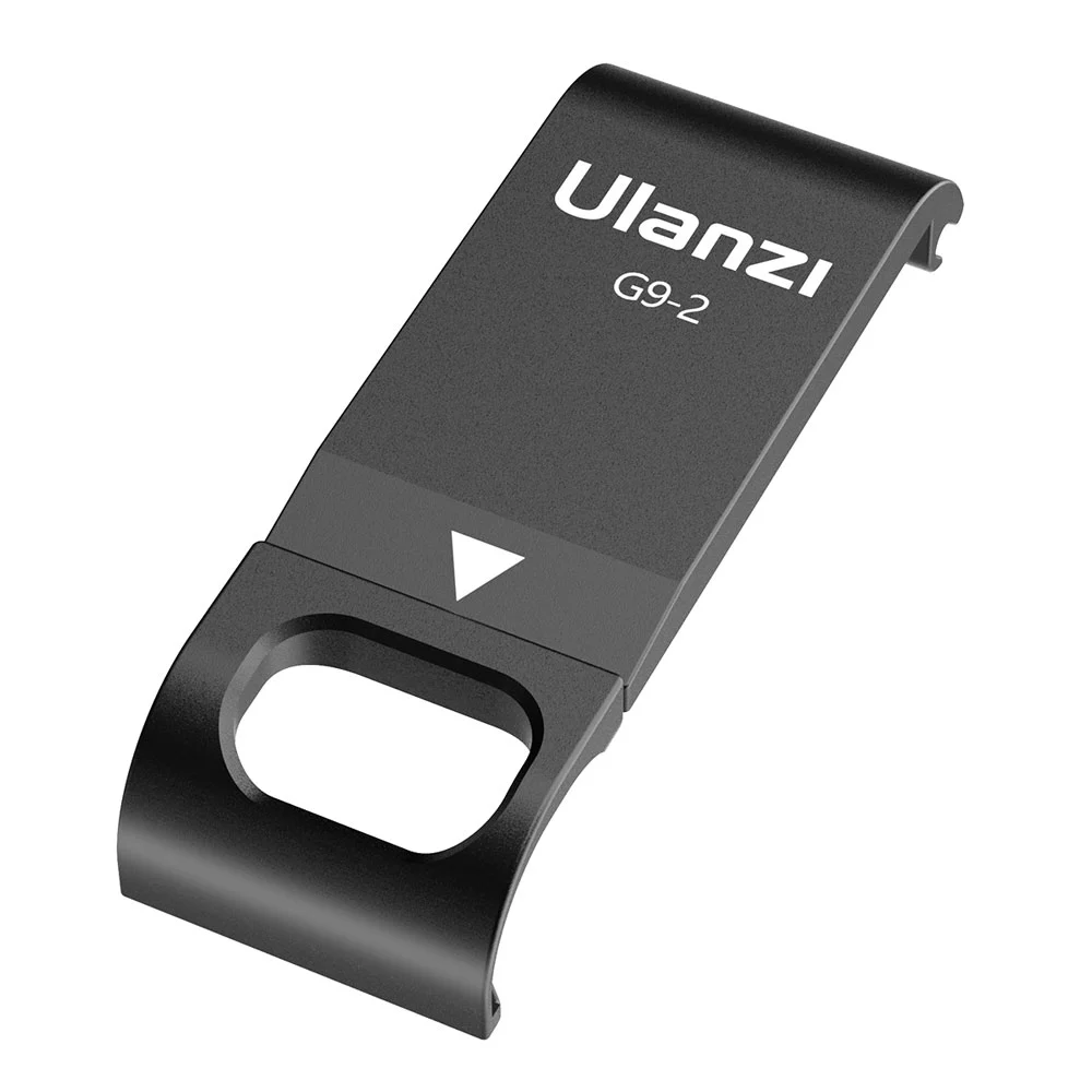 Een zwarte Ulanzi G9-2 accessoire wordt getoond, het is een camera-accessoire.