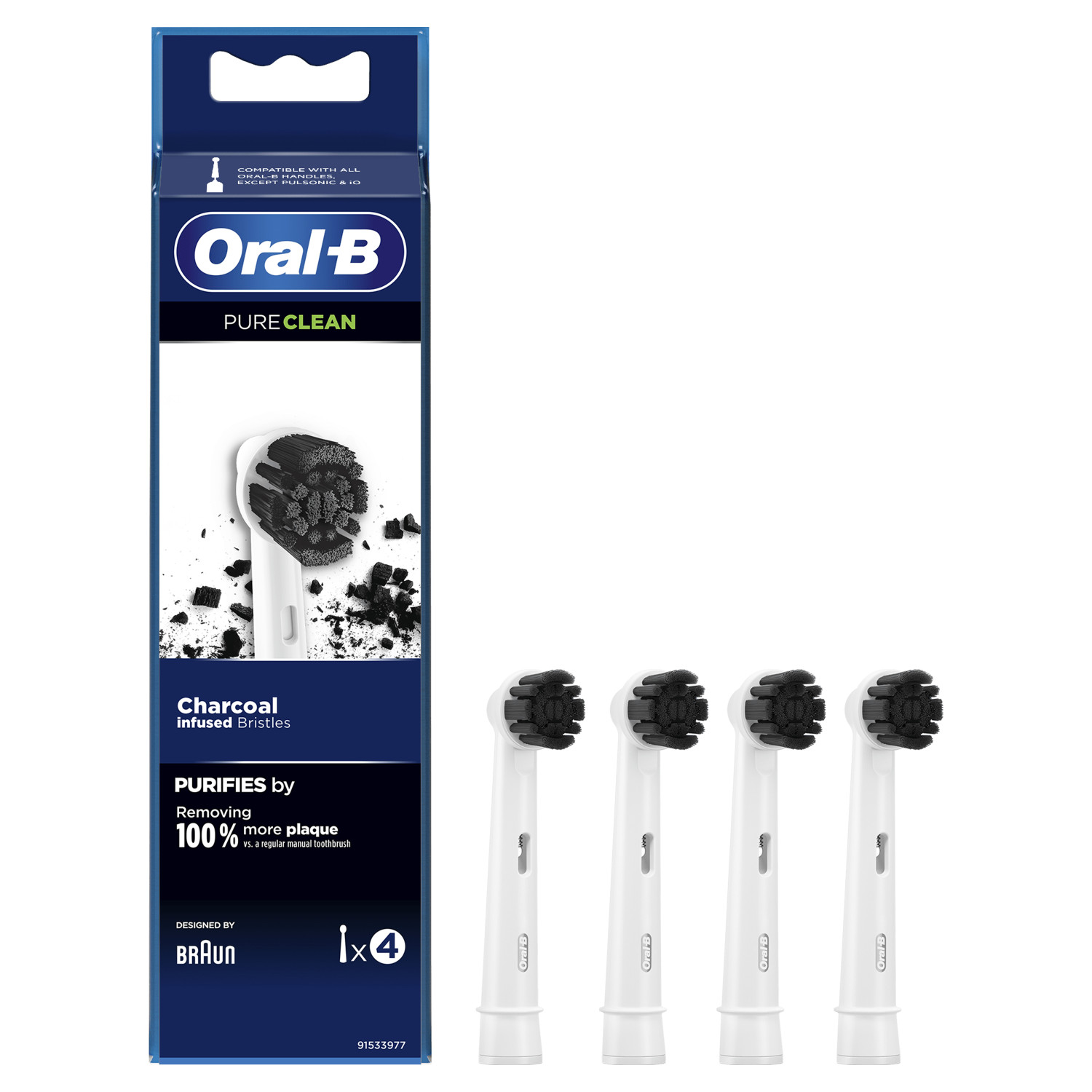 Oral-B Zahnbürstenköpfe in einer Box, mit Aktivkohleborsten.