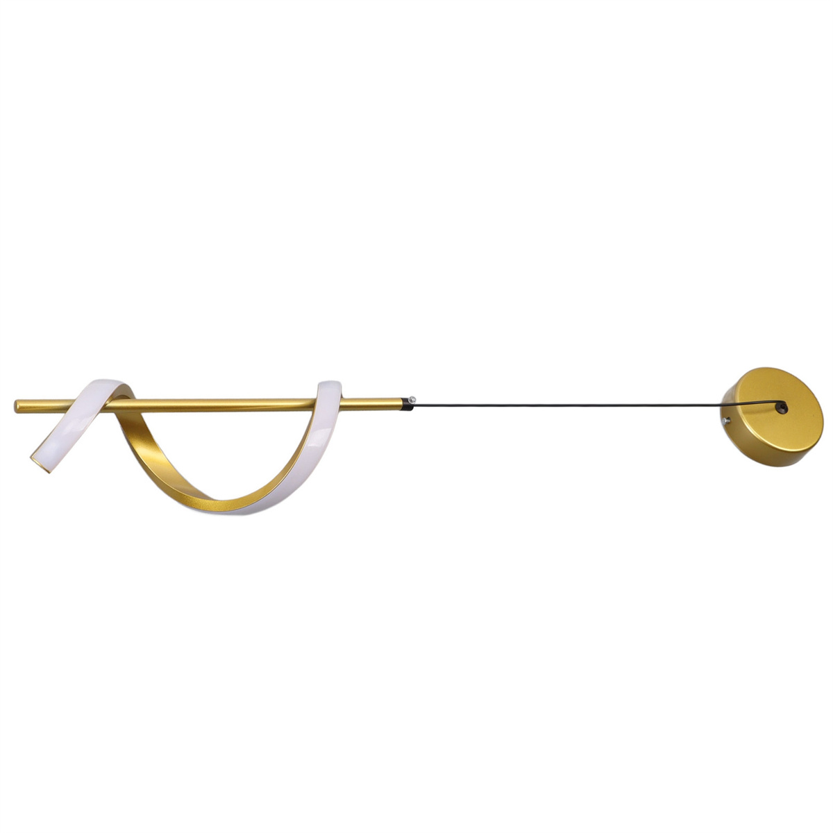 Goldene und weiße dekorative Wandleuchte. Weißer Hintergrund.