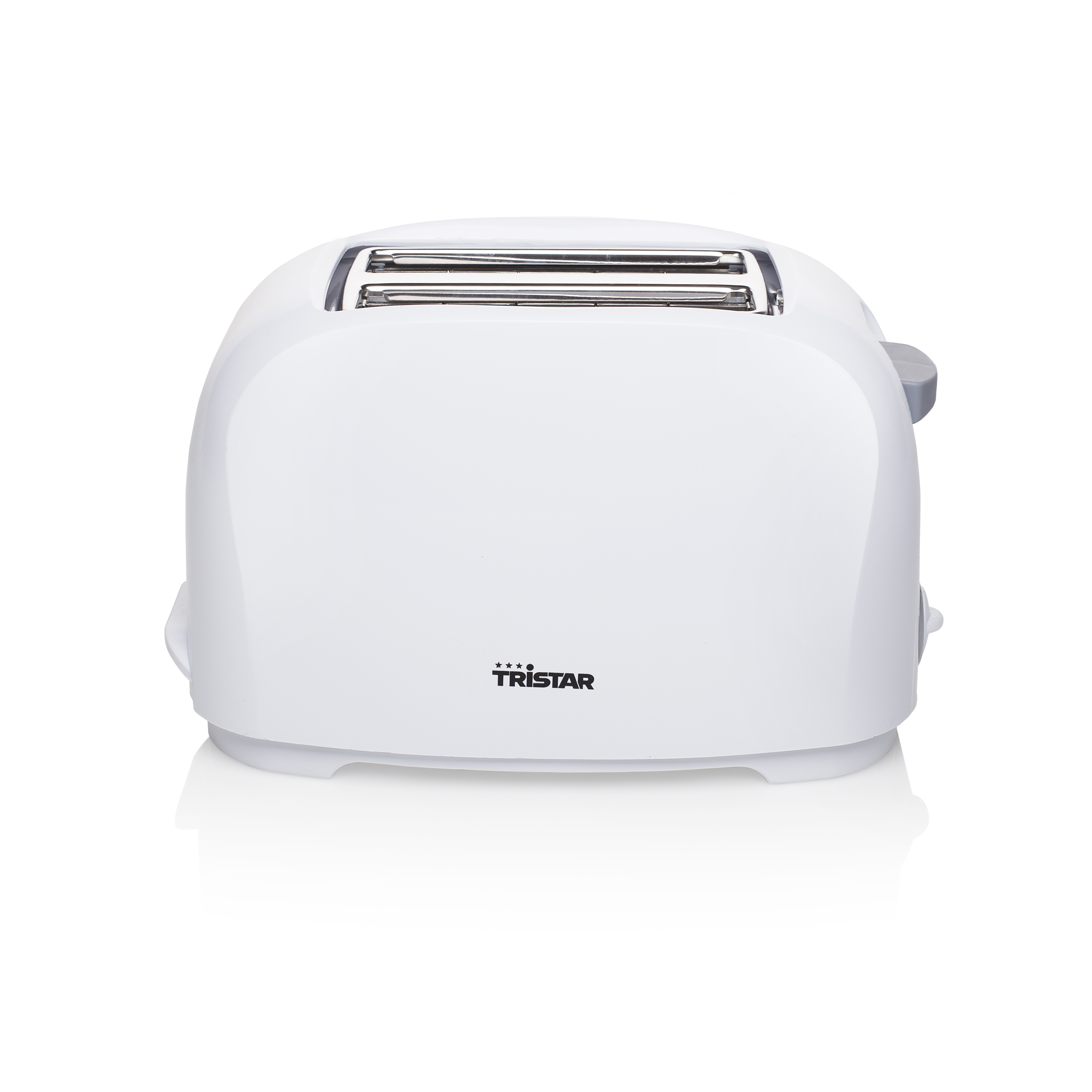 Biały toster z marką TRISTAR na białym tle.