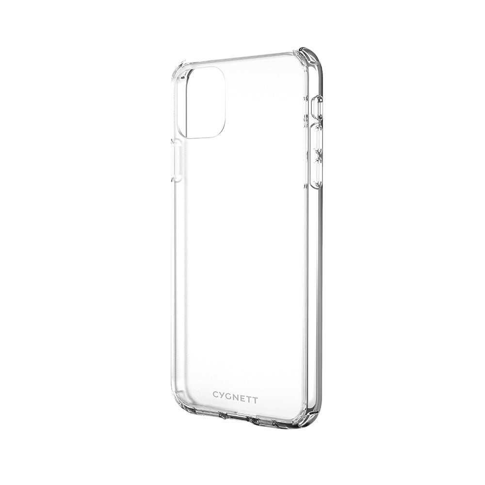 Custodia trasparente per telefono con design elegante e ritaglio per la fotocamera.