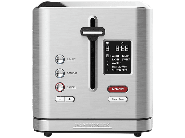 GASTROBACK Digital 2S Toaster Silber (950 Watt, Schlitze: 2)