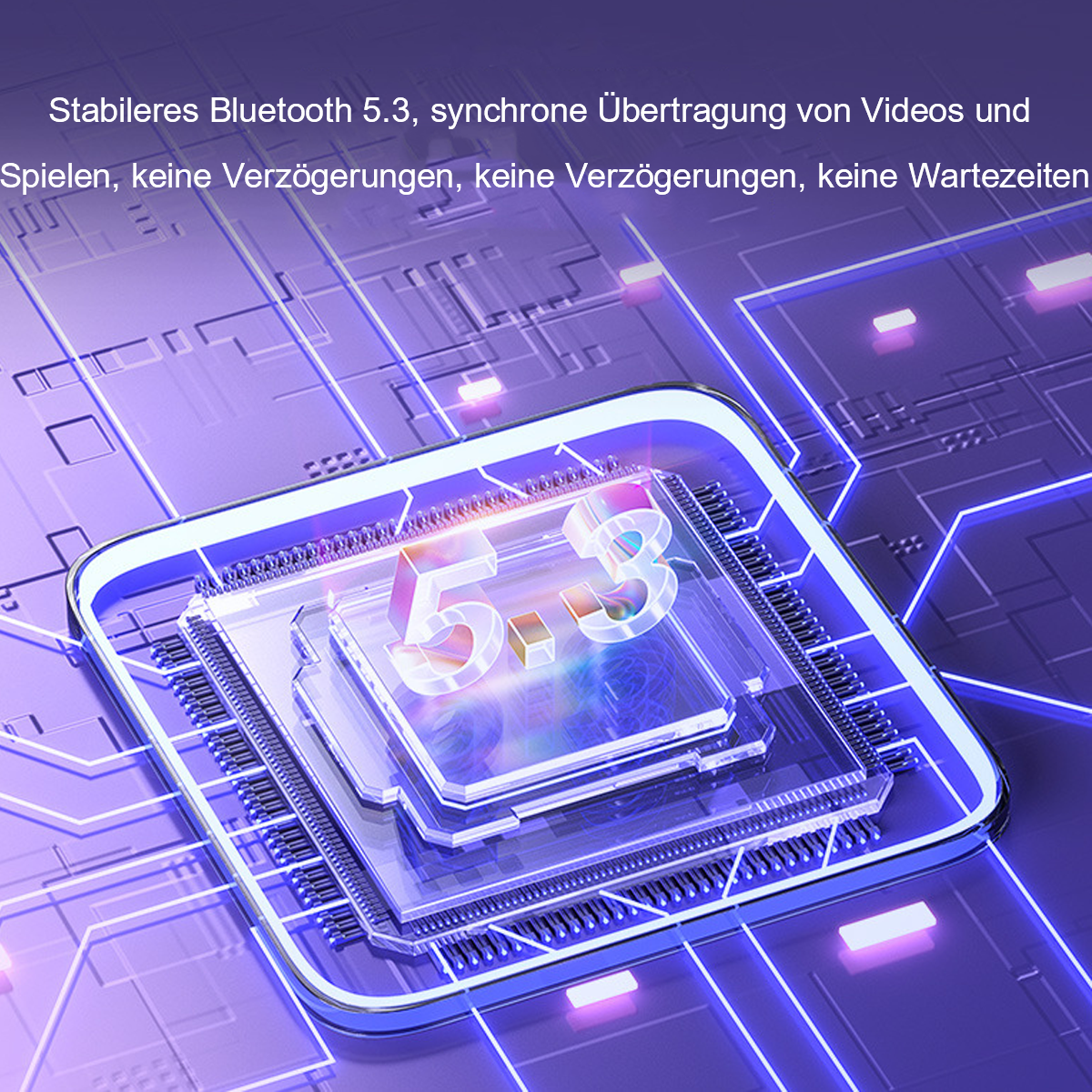Eine Platine mit der Nummer 5.3 in der Mitte. Der Hintergrund ist ein lila Design im Tech-Stil.