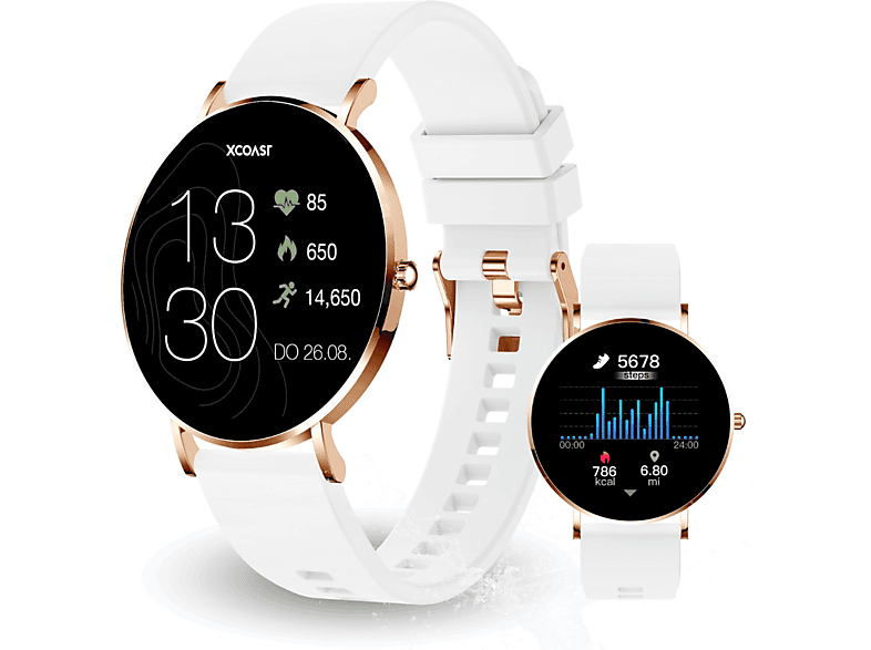 XLYNE SIONA 2 | POLAR WHITE Smartwatch galvanisiertes Metall