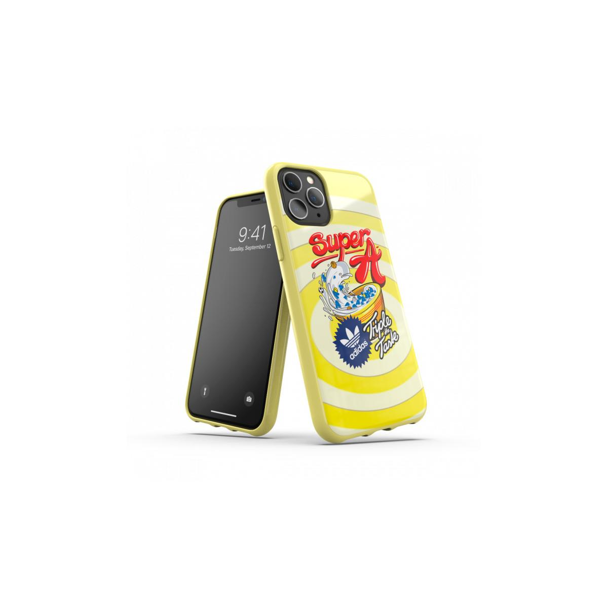 Due iPhone, uno con custodia gialla con logo cartoon e l'altro con schermo acceso.