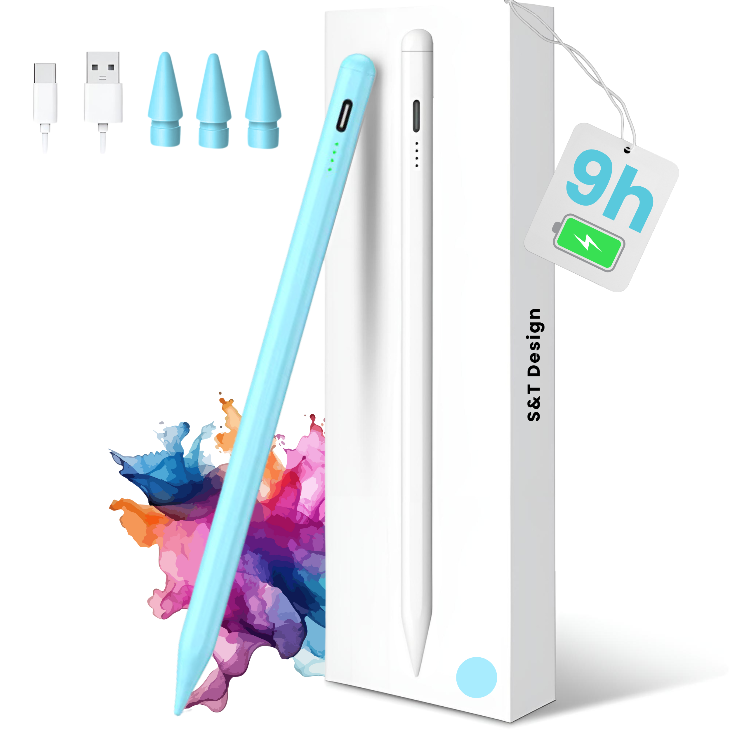 Penna Stilo Universale Blu Per Tablet: IPad, IPhone, Samsung, Galaxy, Alluminio, USB