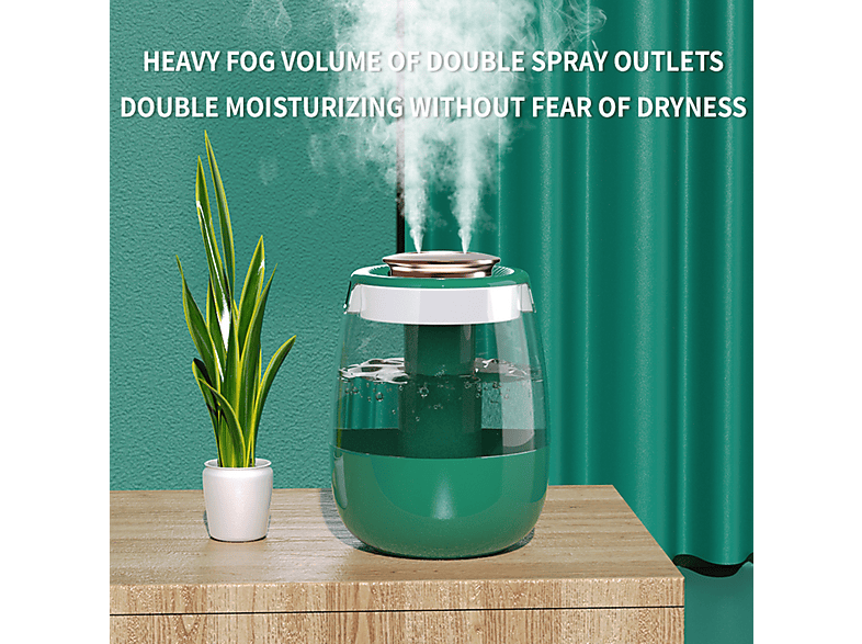 FLYSTAR Luft Befeuchter Schlafzimmer Doppel-Sprh LED 2,2L luftbefeuchter  Wei (Raumgre: 20 m)