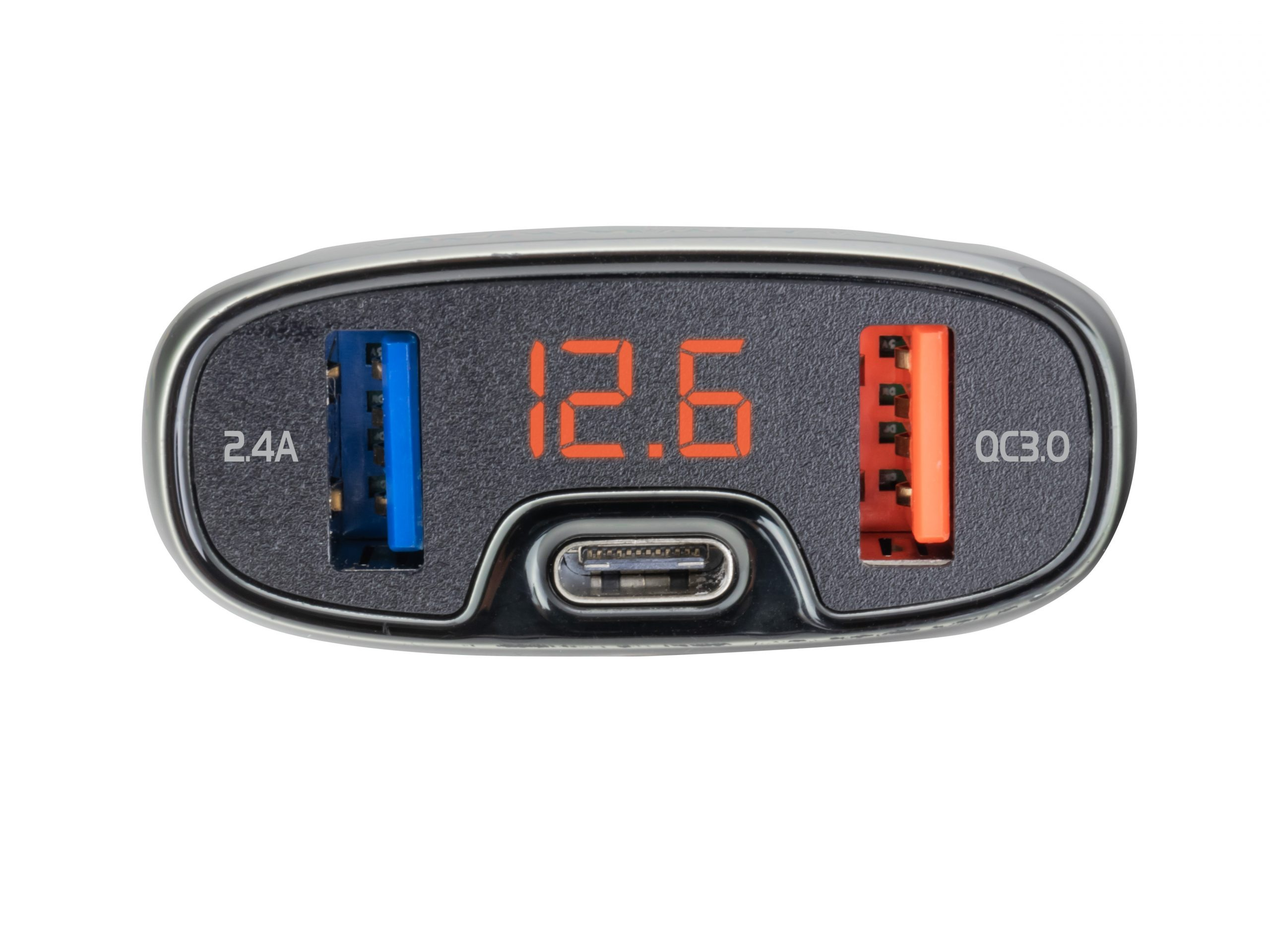 Chargeur de voiture avec ports USB et affichage numérique 12.6.