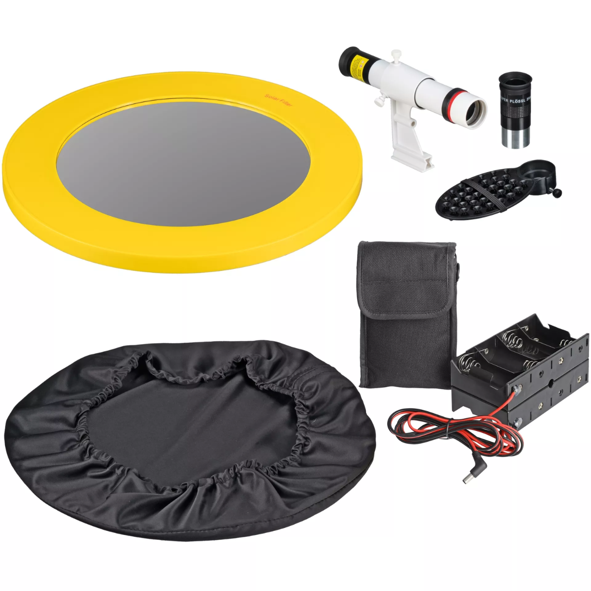 Conjunto de equipo de astronomía: telescopio, espejo, accesorios. Para explorar el cielo.