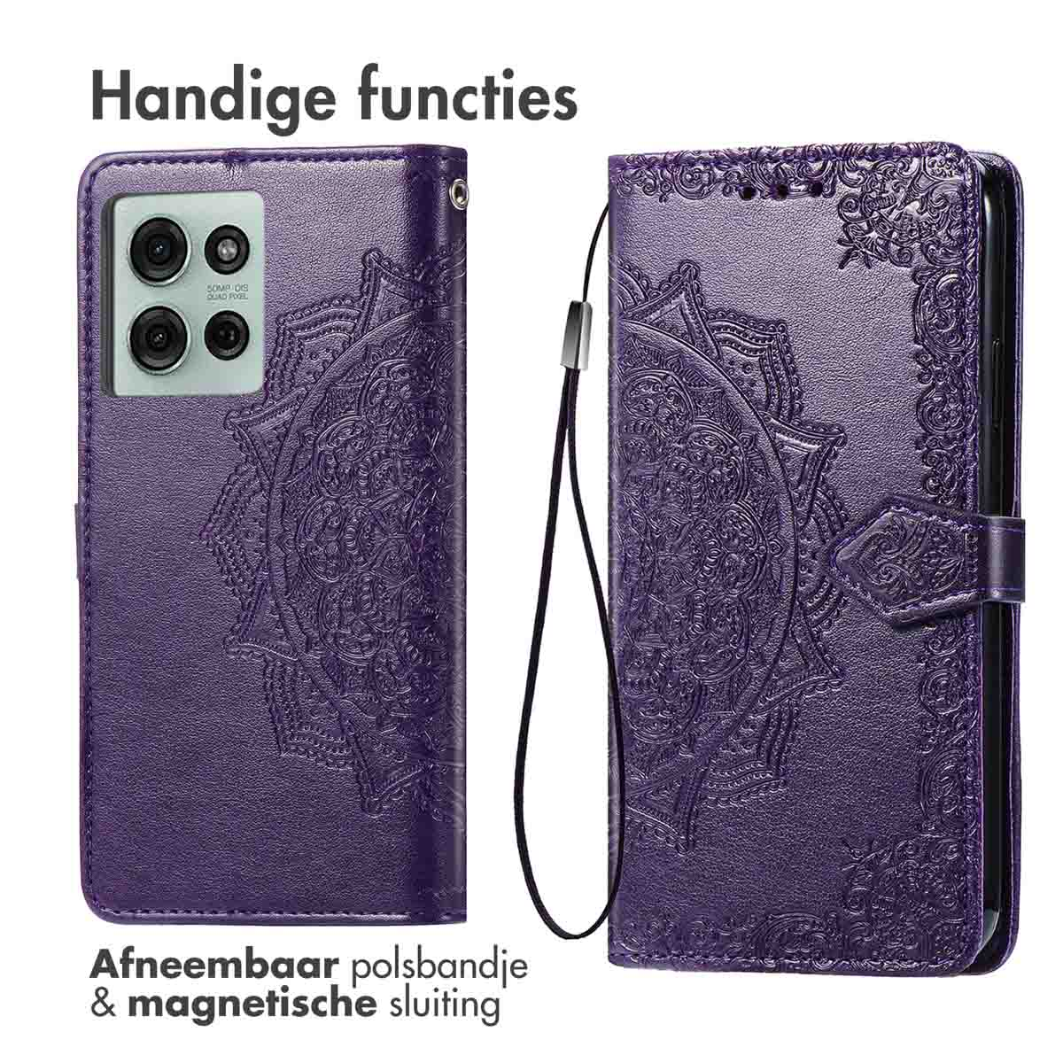 IMOSHION Coque folio compatible avec Motorola moto G75 5G Étui de Téléphone voor Motorola Motorola moto G75 5G Violet