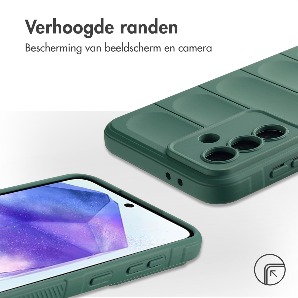 IMOSHION EasyGrip Backcover - Geschikt voor Samsung Galaxy A36 / A56 - Telefoonhoesje voor Samsung Samsung Galaxy A36/Samsung Galaxy A56 (5G) Donkergroen