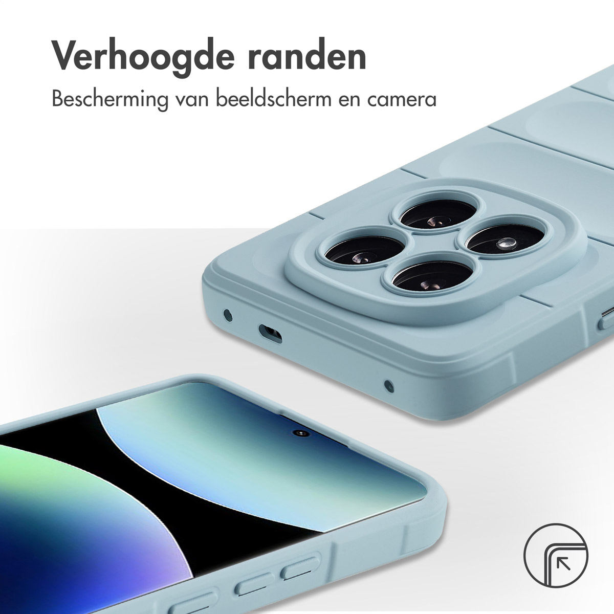 IMOSHION EasyGrip COVER per Xiaomi Redmi Note 14 Pro Plus 5G, Azzurro