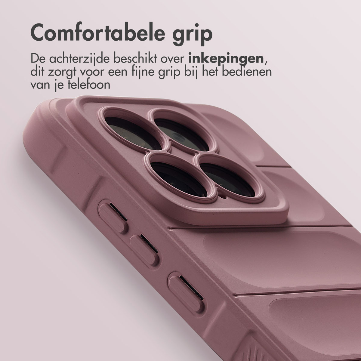 IMOSHION EasyGrip Backcover - Geschikt voor Xiaomi 15 - Telefoonhoesje voor Xiaomi Xiaomi 15 Paars