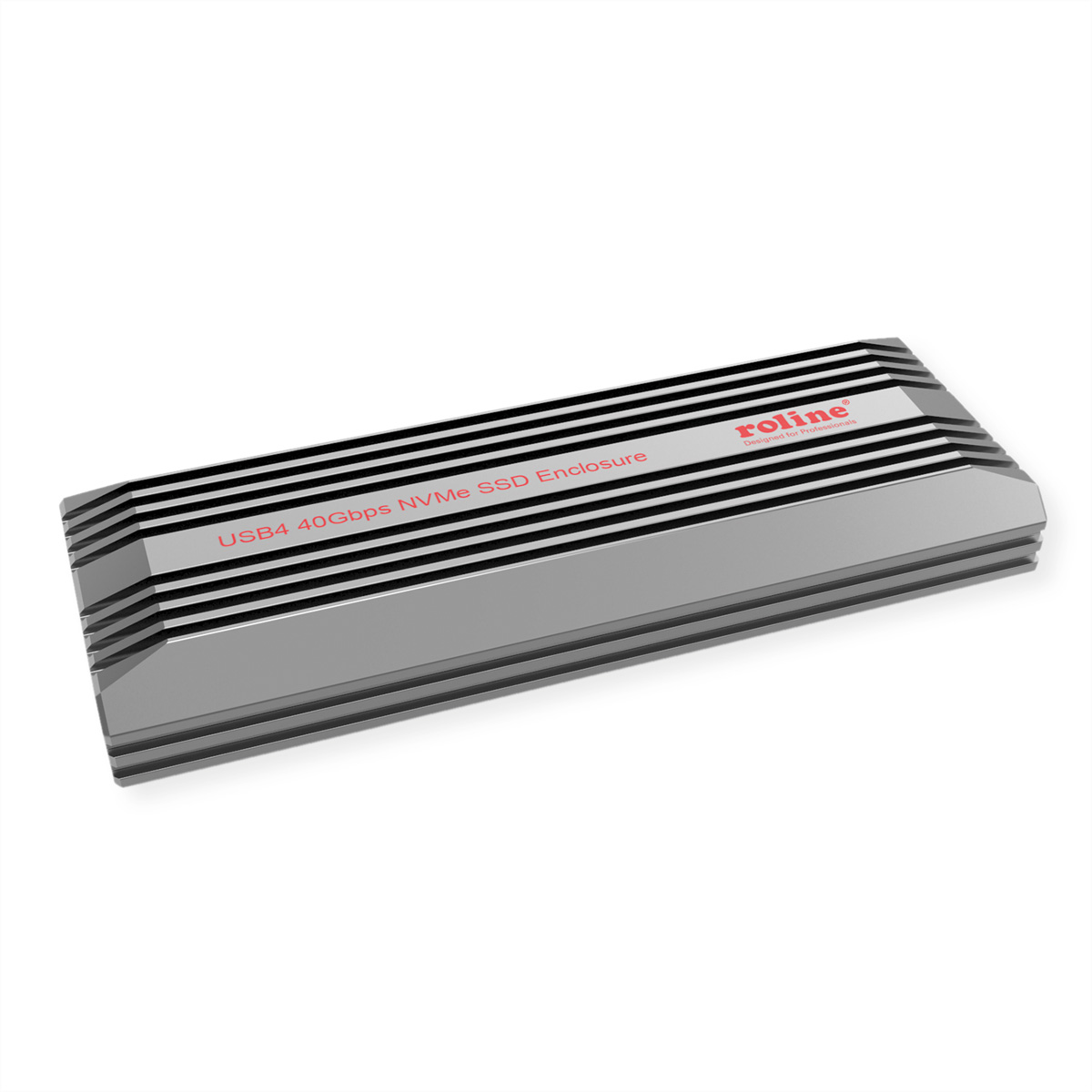 Alloggiamento SSD NVMe USB4 40 Gbps argentato.