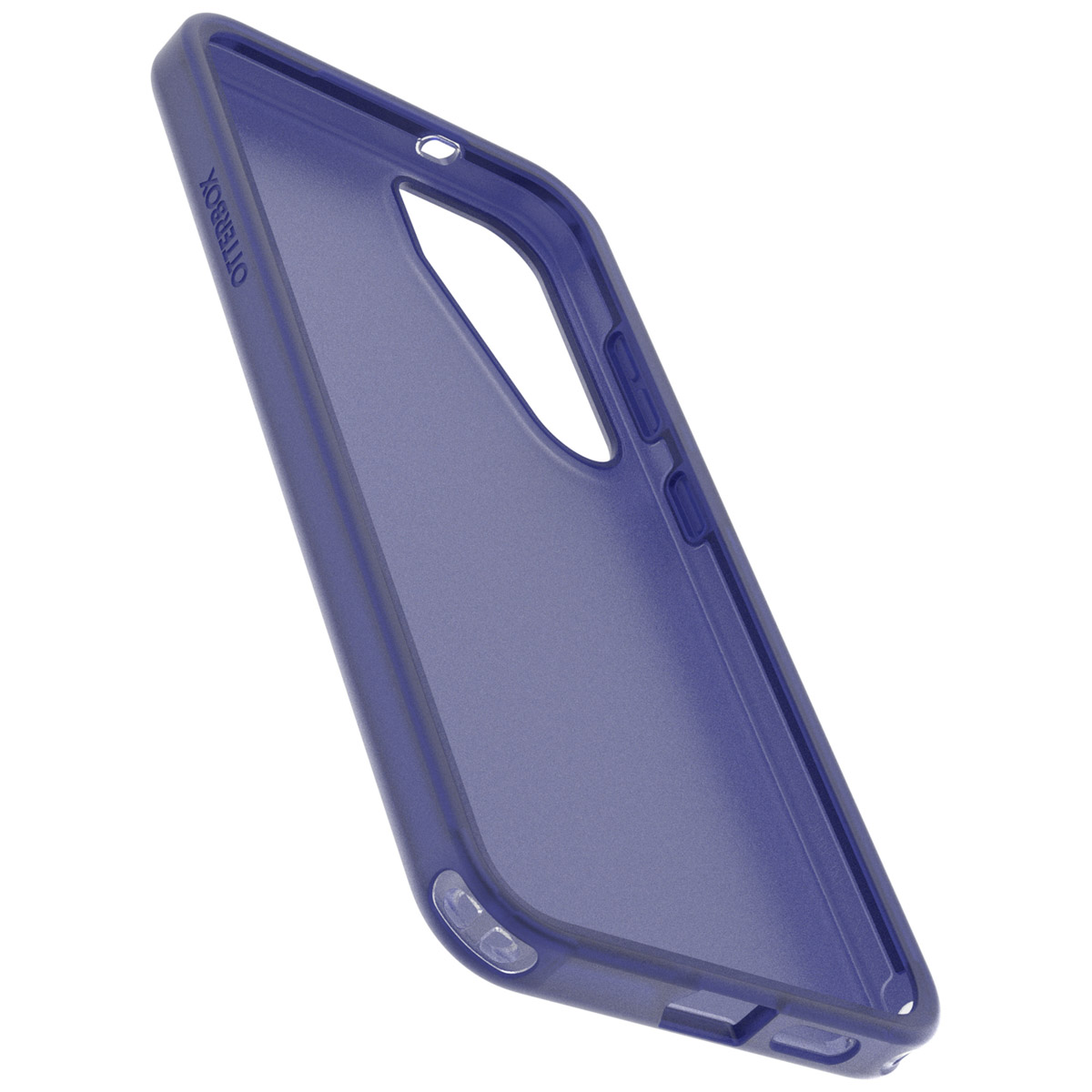 Coque de téléphone violette avec le nom de la marque Otterbox sur le côté.