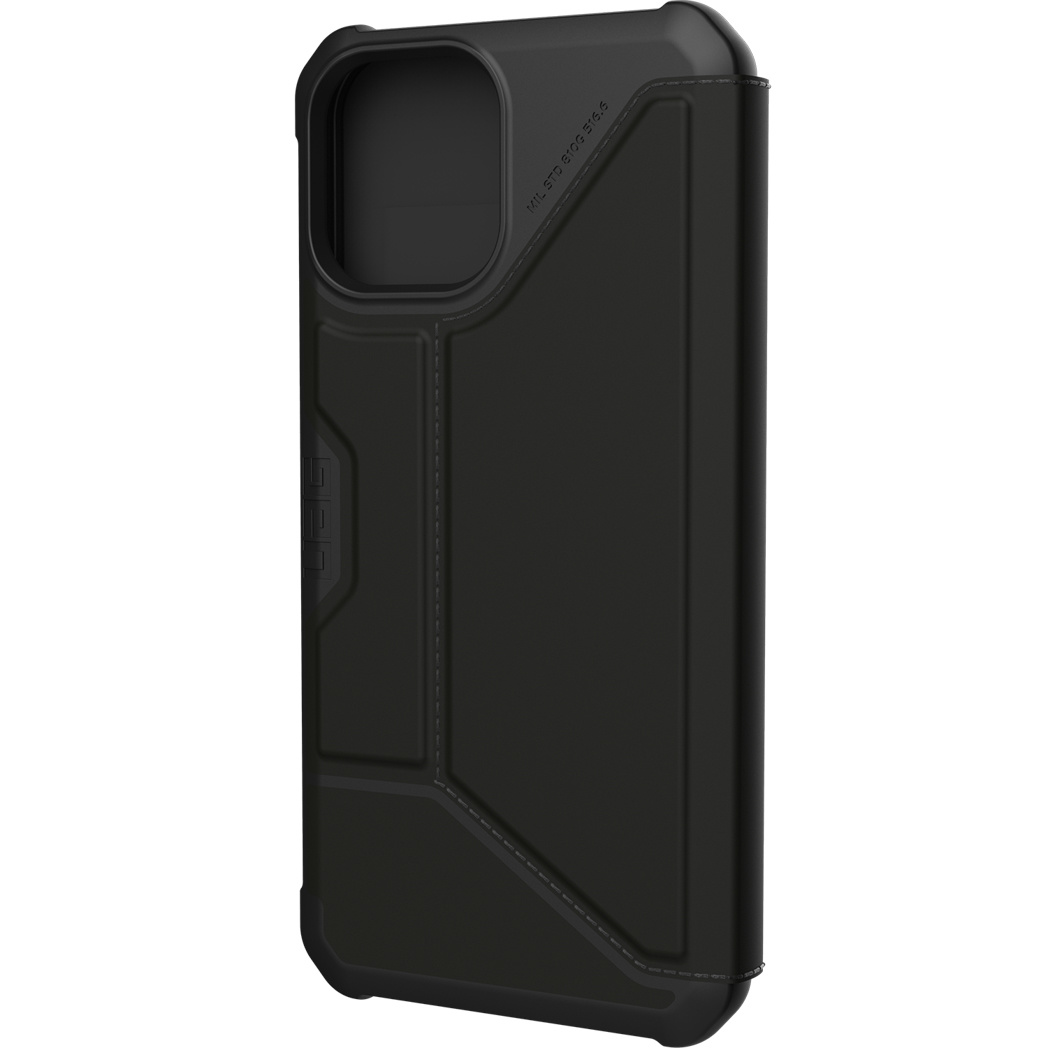 Schwarze Handyhülle mit strukturiertem Design. Text: MIL STD 810G 516.6.