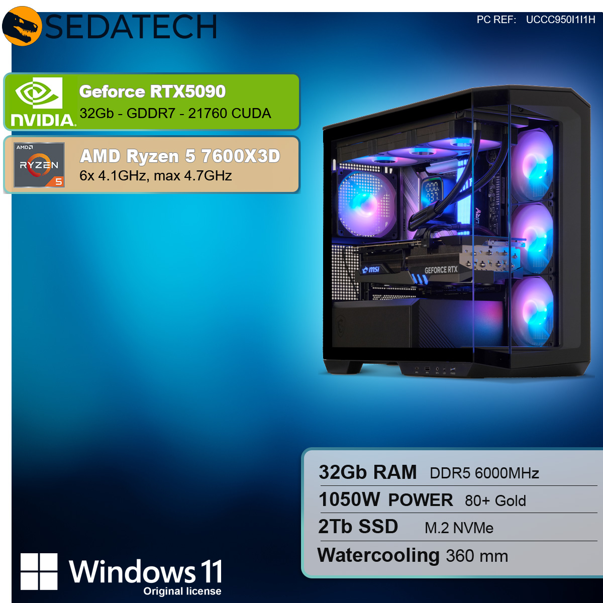 Un case per computer con componenti. Include una scheda grafica, un dissipatore e ventole.
