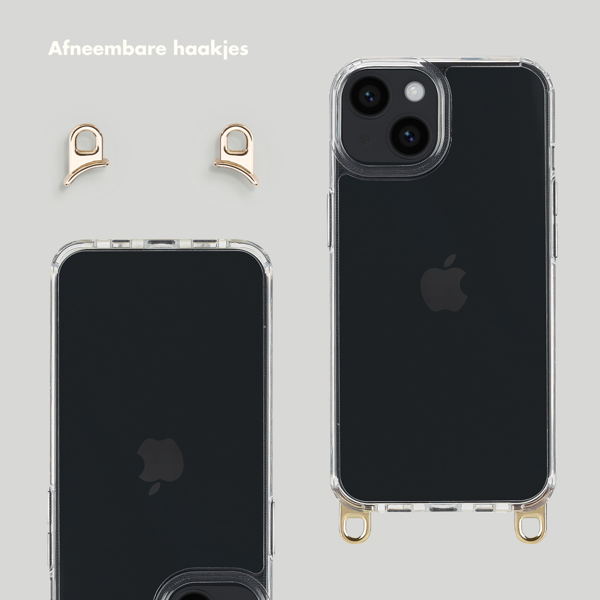 SELENCIA Coque avec lanière compatible avec iPhone 13 Étui de Téléphone voor Apple iPhone 13 Transparent