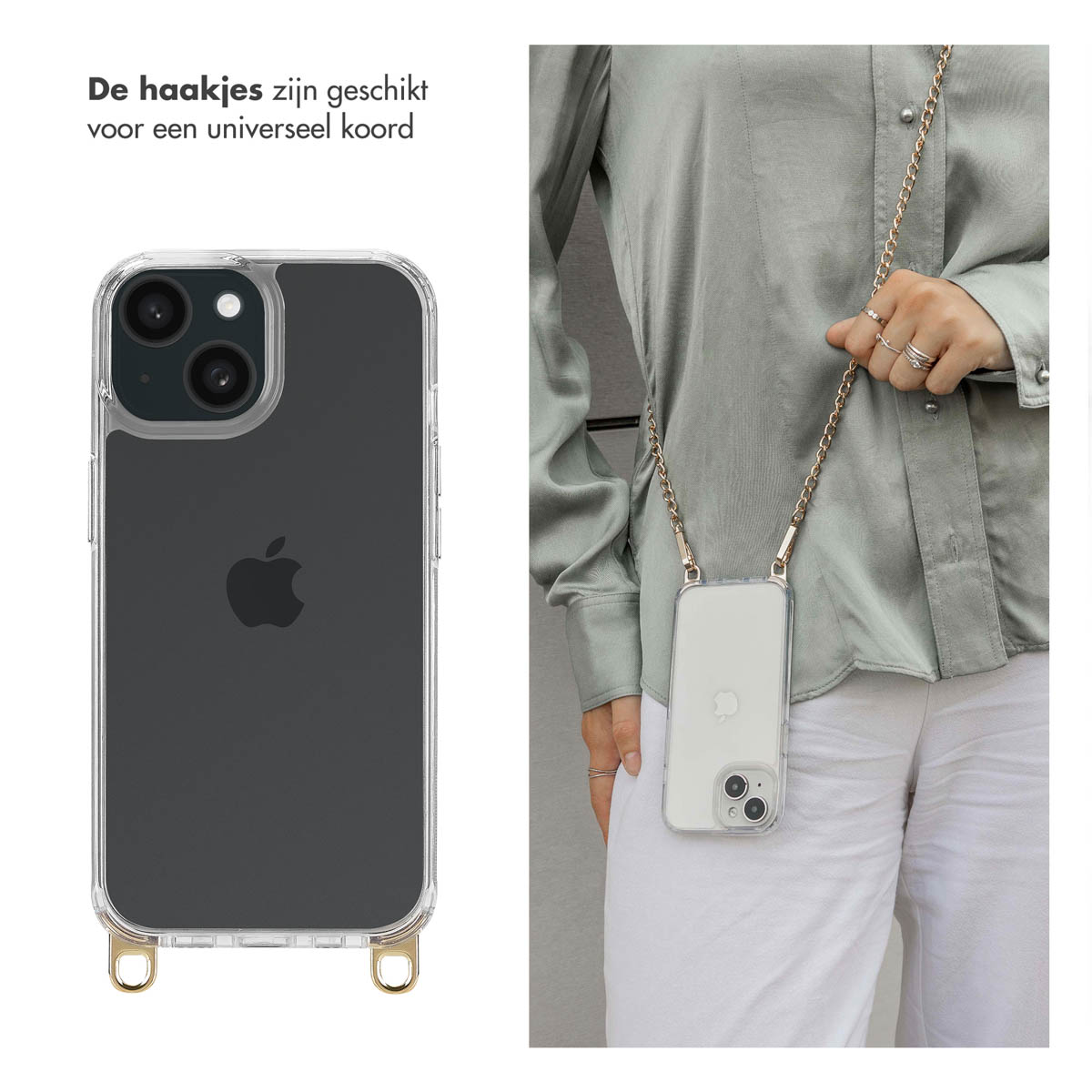 SELENCIA Cord Case - without cord - Suitable for Apple iPhone 15 - Phone case for Apple iPhone 15 Transparent