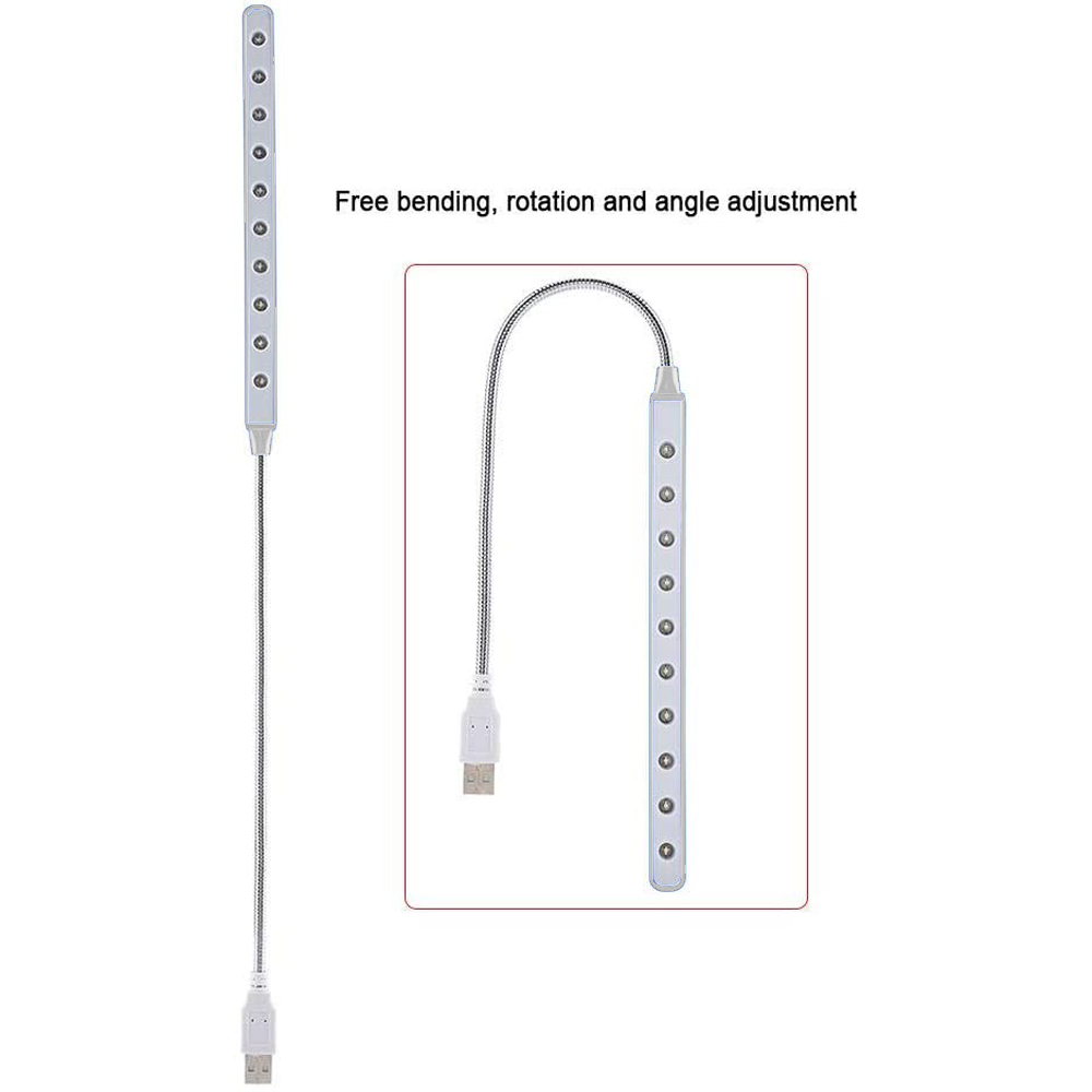 Ein flexibles LED-Streifenlicht mit USB-Anschluss. Es kann gebogen und gedreht werden.