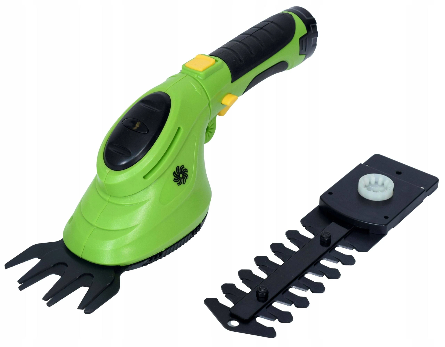 Tagliasiepi verde e nero, lama staccata a destra.